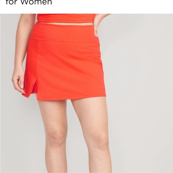 NWT OLD NAVY High-Waisted PowerSoft Mini SkorORANGE YOU CUTE SIZE 4X - Picture 5 of 8